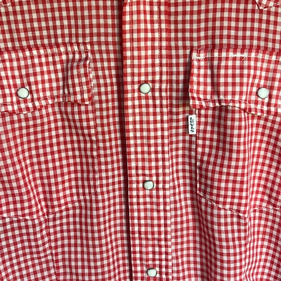 Vintage 70s Levi’s Red Gingham | Western Snap Shirt - Picture 5 of 7